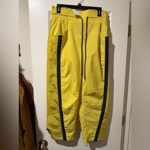 Free People Movement Yellow Track Pants with Black Stripes 🔥